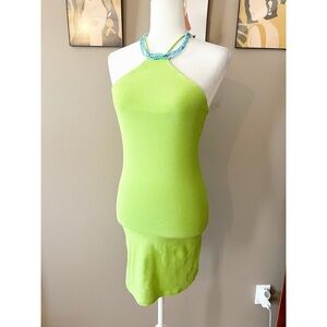 NWT Zara Lime Green Bodycon Dress